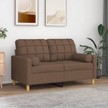 vidaXL Sierkussens 2 st 15x50 cm stof bruin, Huis en Inrichting, Woonaccessoires | Kussens, Verzenden, Nieuw