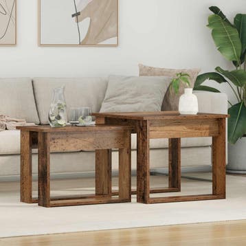 vidaXL Koffietafel Set 2 st Oudhout 50 x 52 x 42 cm Bewerkt, Verzenden, Nieuw