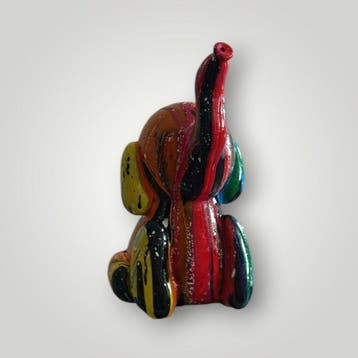 RED - sculptuur, Éléphant balloon color - 13 cm - Hars -