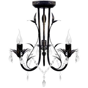 vidaXL Kroonluchter art nouveau metaal kristallen kralen 3, Huis en Inrichting, Lampen | Kroonluchters, Verzenden, Nieuw
