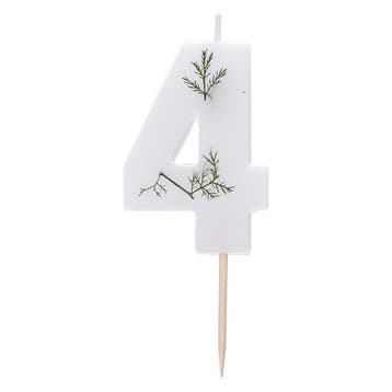 Witte Kaars 4 Jaar Gebladerd 5cm, Verzenden, Nieuw