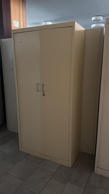 Gebruikte Stalen Klapdeurkast 195 x 95 x 45 cm, Verzenden, 50 tot 100 cm, Zo goed als nieuw, Metaal
