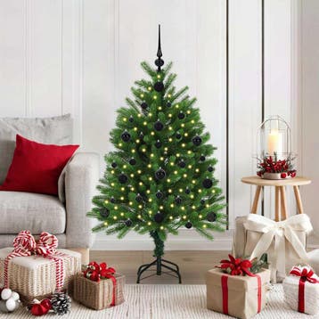vidaXL Kerstboom met 150 LED met standaard Groen 120 cm PE, Verzenden
