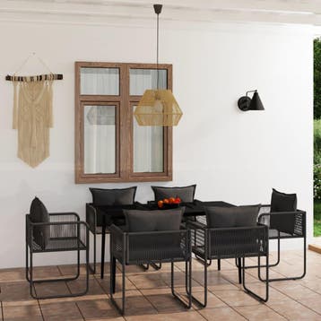 vidaXL 7-delige Tuinset zwart, Verzenden, Nieuw, Tuinset