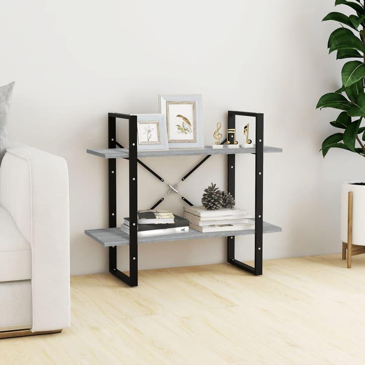 vidaXL Boekenkast met 2 schappen 80x30x70 cm bewerkt hout, Maison & Meubles, Armoires | Bibliothèques, Envoi