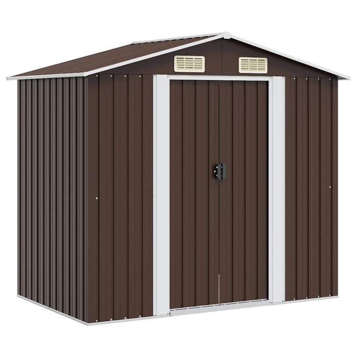 vidaXL Tuinberging 204x132x186 cm staal bruin, Tuin en Terras, Tuinhuizen, Nieuw, Verzenden
