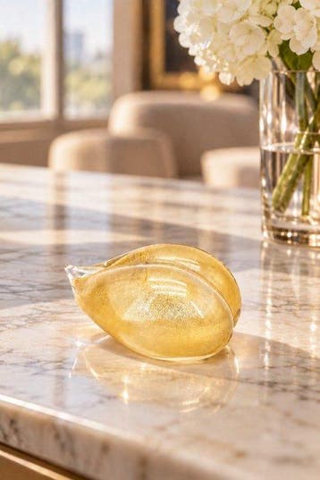 Tafelmiddenstuk - Muranoglas - Fermacarte Murano goud 24