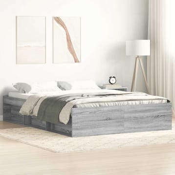 vidaXL Bedframe grijs sonoma eikenkleurig 150x200 cm King, Verzenden, Nieuw