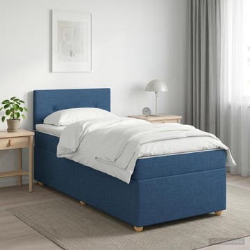 vidaXL Boxspringbed met matras met hoofdeinde Blauw 80 x 200, Verzenden, Nieuw