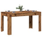 vidaXL Eettafel 140x74,5x76 cm bewerkt hout oud houtkleurig, Verzenden