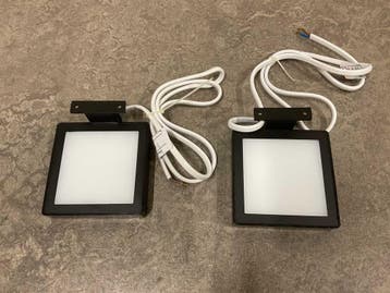 Veiling - 2x Beaux led spiegelverlichting 10x9cm Lunel zwart, Maison & Meubles, Accessoires pour la Maison | Miroirs