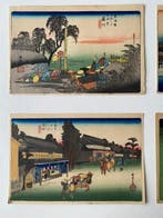 Authentic Woodblock print Set of 6 from  The 53