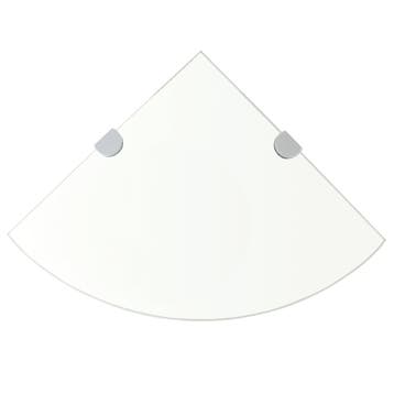 vidaXL Hoekschappen 2 st met chromen dragers 25x25 cm glas, Verzenden