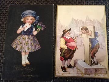 Nederland - 180 postkaarten humor, felicitaties -, Gelopen