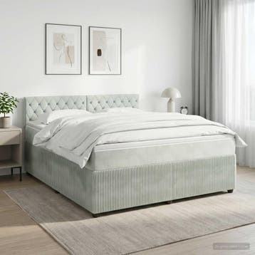 vidaXL Boxspringbed met matras Lichtgrijs 140 x 190 cm, Verzenden, Nieuw