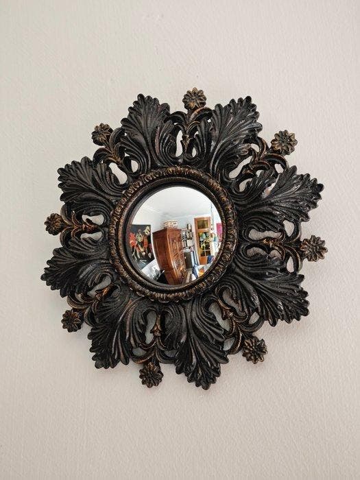 Wandspiegel- Heksens Oog / Butler / Convex - Glas, Hars -, Antiquités & Art, Art | Objets design