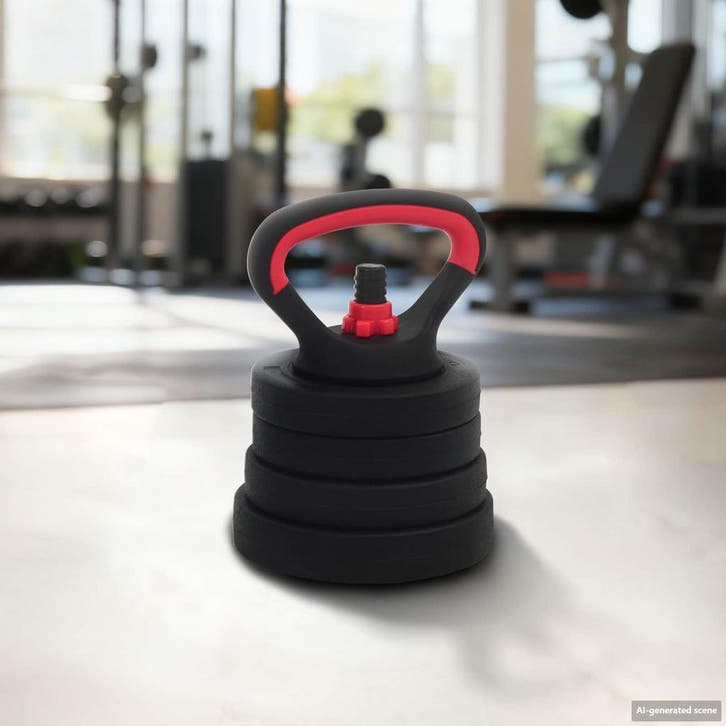 vidaXL 4-in-1 Dumbbell Barbell Kettlebell Set 20 kg Zwart en, Sport en Fitness, Fitnessmaterialen, Nieuw, Verzenden