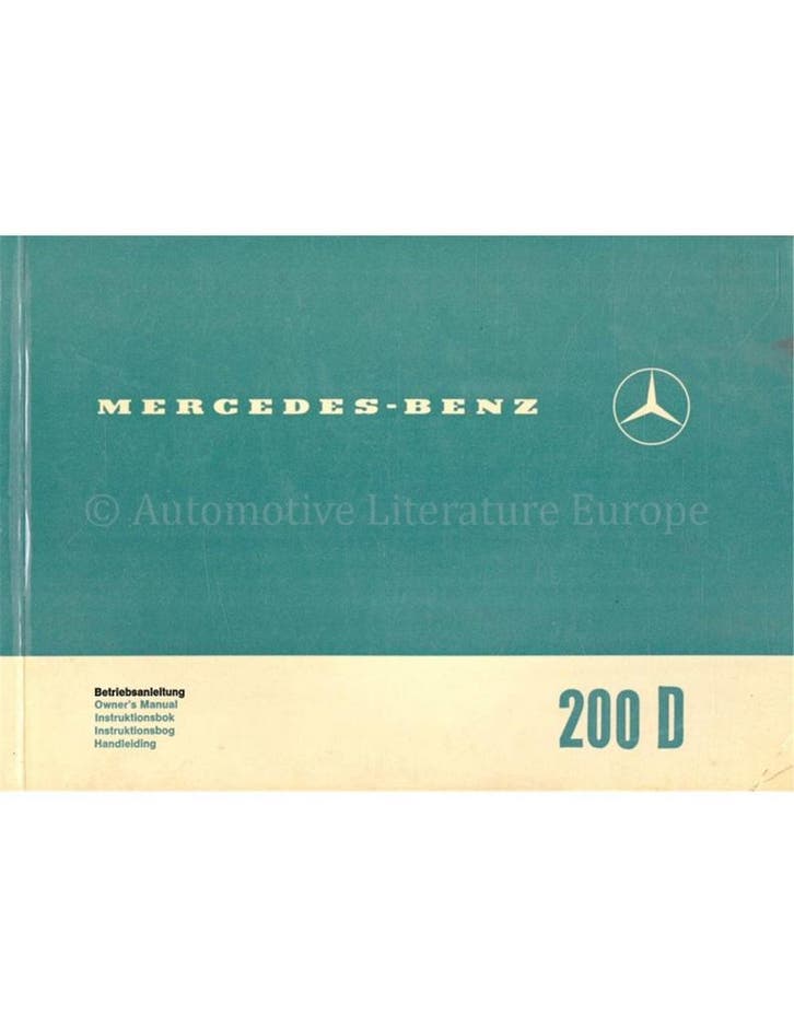1966 MERCEDES BENZ 200 D INSTRUCTIEBOEKJE, Autos : Divers, Modes d'emploi & Notices d'utilisation