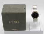 SEIKO LAUREL - 18KT Gold Bezel Black Dial Vintage Dress