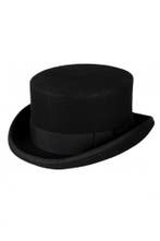 Luxe Hoge Hoed Zwart Laag Model 61 100% Wol Heren Man Tophat, Ophalen of Verzenden, Nieuw