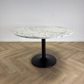 ronde vergadertafel / eetkamertafel Ø 120 cm, zwart - marmer, Gebruikt, Bureau