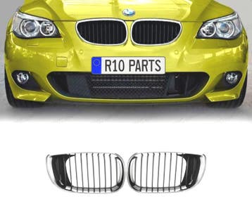 CALANDRE BMW E60 E61 03-10 NOIR CHROMÉ, Auto-onderdelen, Verzenden