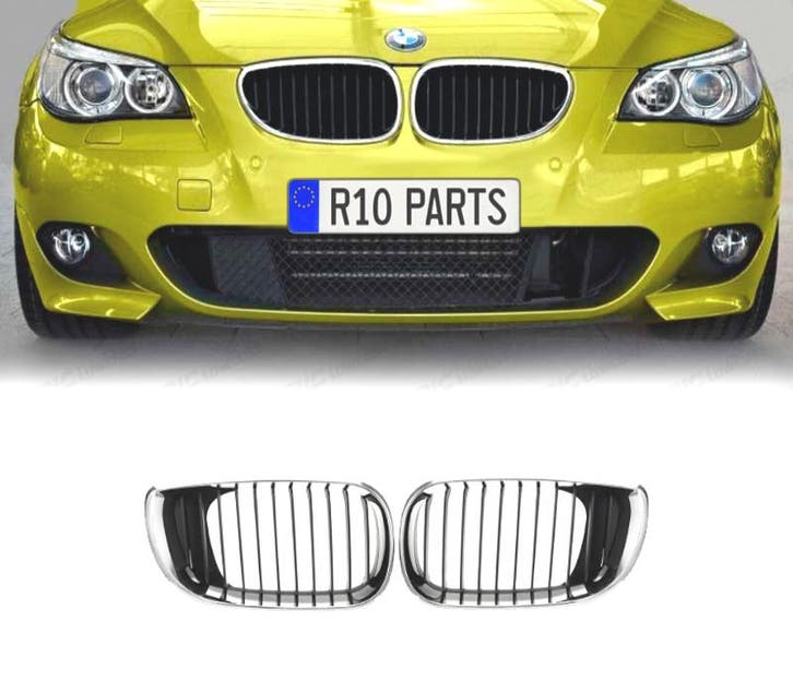 CALANDRE BMW E60 E61 03-10 NOIR CHROMÉ, Auto-onderdelen, Carrosserie, Verzenden