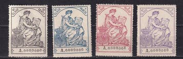 Espagne 1910 - Fiscales - Alemany 562/573 Sauf 50 centimes -, Gestempeld