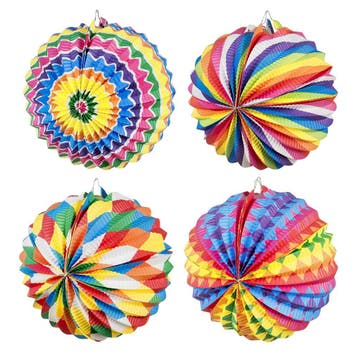 Regenboog Lampionnen Ballon 22cm 12st, Verzenden