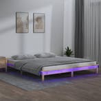 vidaXL Bedframe LED massief hout 160x200 cm, Verzenden, Nieuw