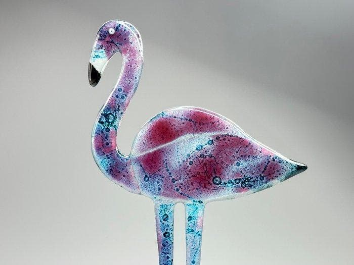 Studio Habrat - Beeldje - Flamingo - fusie, Antiek en Kunst, Antiek | Glaswerk en Kristal