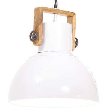 vidaXL Hanglamp industrieel rond 25 W E27 40 cm wit, Verzenden, Nieuw