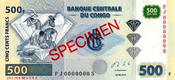 Congo Demokratische Republik Kongo Pick 096 s 500 Francs..., Verzenden, België