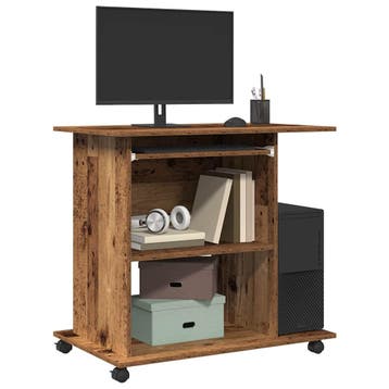 vidaXL Computerbureau 80x50x75 cm bewerkt hout oud, Verzenden, Nieuw