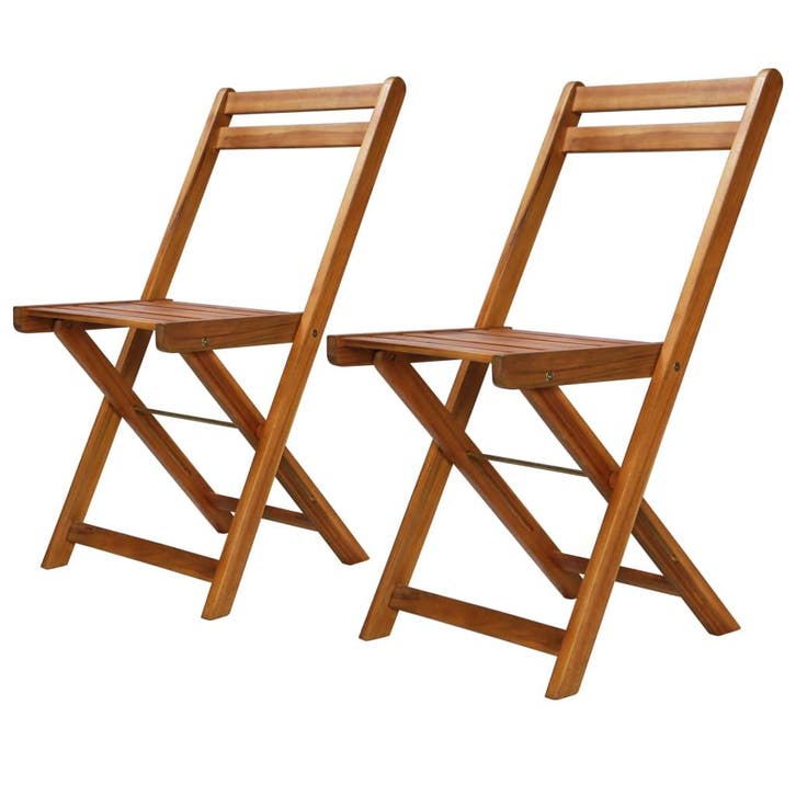 vidaXL Bistrostoelen 2 st massief acaciahout, Tuin en Terras, Tuinstoelen, Nieuw, Verzenden