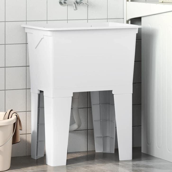 vidaXL Waskuip 59x41x75 cm hars wit, Huis en Inrichting, Keuken | Keukenelementen, Nieuw, Verzenden