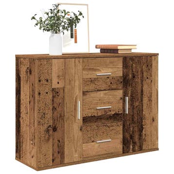 vidaXL Dressoir 90x29,5x65 cm bewerkt hout oud houtkleurig, Huis en Inrichting, Verzenden, Nieuw