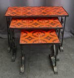 Set bijzettafels - Smeedijzer - Set van drie bijzettafels,