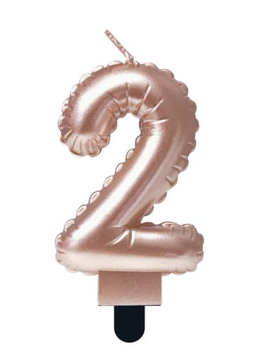 Kaars Folie Ballon Rose Goud 2 10cm, Verzenden