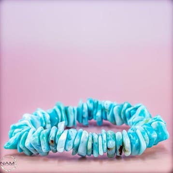 Het gefluister van de zee – Een armband van echt larimar,