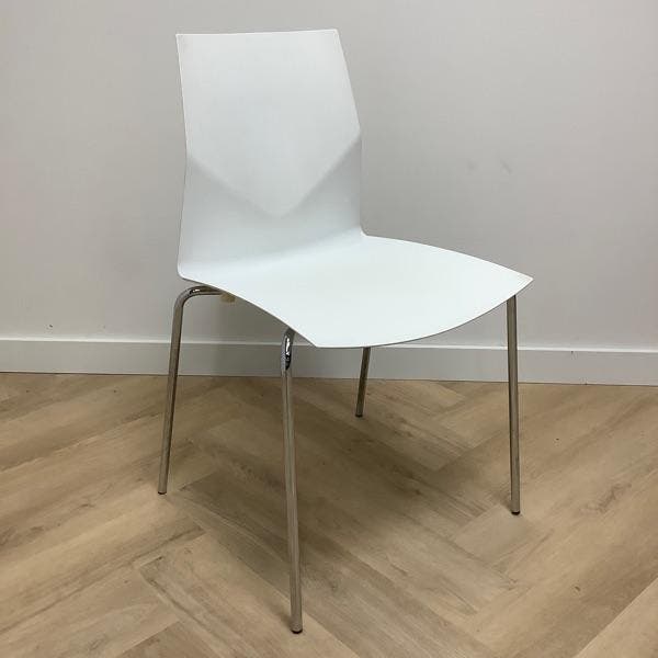 Four Design stapelstoel, wit - chroom, Maison & Meubles, Chaises