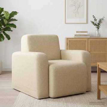 vidaXL Fauteuil Crèmekleurig Stof, Verzenden, Nieuw