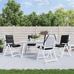 vidaXL Stoelkussens 4 st lage rug oxford stof zwart, Huis en Inrichting, Woonaccessoires | Kussens, Verzenden, Nieuw