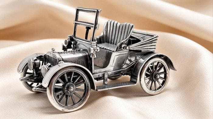 Figuur - Coche en plata - .915 zilver, Antiek en Kunst, Antiek | Zilver en Goud