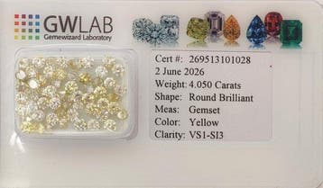 Zonder minimumprijs - 58 pcs Diamant (Natuurlijk gekleurd) -