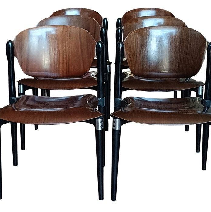 Tecno - Eugenio Gerli - Chaise de salle à manger (6) - S83 -, Antiquités & Art, Art | Objets design