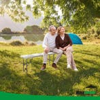 MaxxGarden - Opvouwbare Zitbank - 183 x 28 x 43cm -Wit, Ophalen of Verzenden, Nieuw