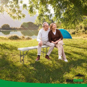 MaxxGarden - Opvouwbare Zitbank - 183 x 28 x 43cm -Wit, Ophalen of Verzenden