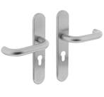 Deurklink Rond op verdekt schild ovaal PC72 mm rvs, Nieuw