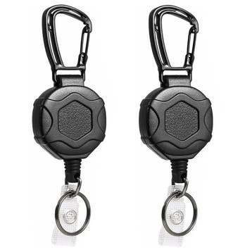 Fako Bijoux - 2x Robuuste Uittrekbare Sleutelhanger Met, Verzenden